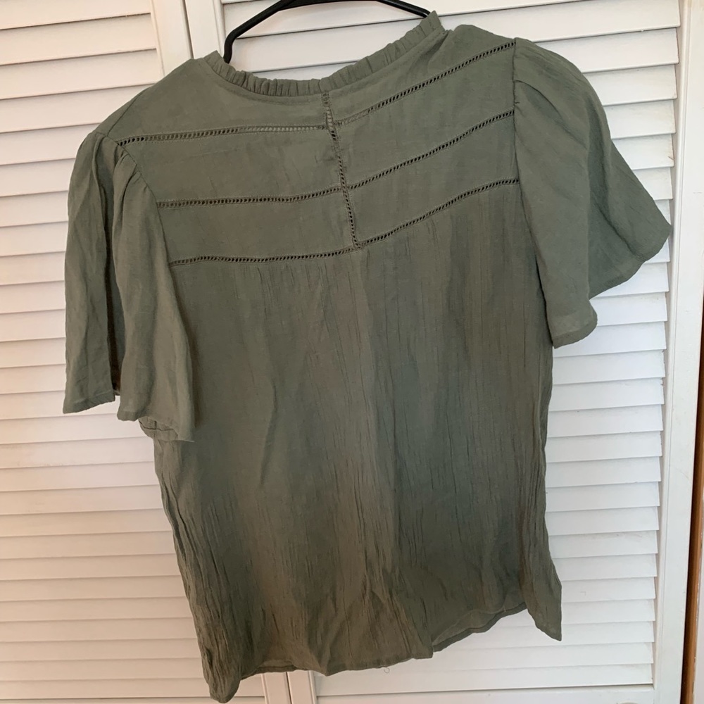 Nanette Lepore olive green top blouse